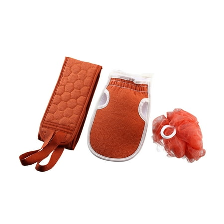 TIHLMK Clearance 3Pcs Set Bath Towel Thickened Bath Rub Back Towel Bath Ball Flower Mud Strip