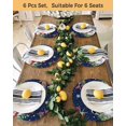 thumbnail image 4 of 13 Inch Round Placemats Set of 6, Navy Blue Snowman Christmas Non Slip Heat Insulation PP Table Mats, Xmas Tree Snowflake Winter Birds Washable Place Mats for Kitchen Dining Party Table Decor, 4 of 7