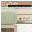 thumbnail image 5 of Double-Brushed Patterned Microfiber Twin Sheet Set 3 Piece – Oeko-TEX Certified Ultra Soft & Wrinkle-Free - 16" Deep Pocket Sheets - Easy Care Twin Size - Puffed Sage, 5 of 8