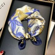 100% Mulberry Silk Scarfs for Women - Lightweight Square Satin Head Scarf - Small Silk Hair Scarf for Sleeping 21" x 21"