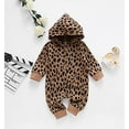 thumbnail image 6 of Styles I Love Unisex Baby Boys Girls Brown Leopard Hooded Long Sleeve Cotton Zipper Romper Autumn Animal Print Baby Clothing (12 Months), 6 of 7