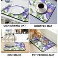 thumbnail image 4 of Premium Daisy Floral Coffee Drying Mat Diatom Mud for Superior Absorbency, Heat Resistant, Ideal as Kitchen Counter Dish Drainer, Small Drying Rack Mat, 19.5x12in, 4 of 7