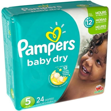 Pampers Baby Dry Diapers, Size 5 24 ea (Pack of 3)