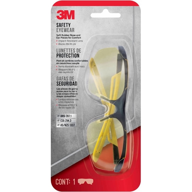 Gafas de seguridad 3M antivaho clásicas/elegantes con lente ámbar