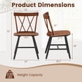 thumbnail image 3 of Costway Dining Chairs Set of 2 Farmhouse Kitchen Chair with Rubber Wood Frame, 3 of 9