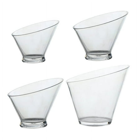 

2pcs Clear Salad Bowls Oblique Angled Bowls Party Dessert Bowls Snack Bowls Fruit Bowl