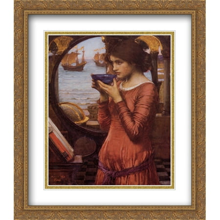 Destiny 2x Matted 28x32 Large Gold Ornate Framed Art Print by Waterhouse, John William