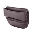 thumbnail image 3 of Organizador de cuero sintético para el hueco del asiento del coche, caja de almacenamiento para teléfonos móviles, color marrón moca, 3 of 9
