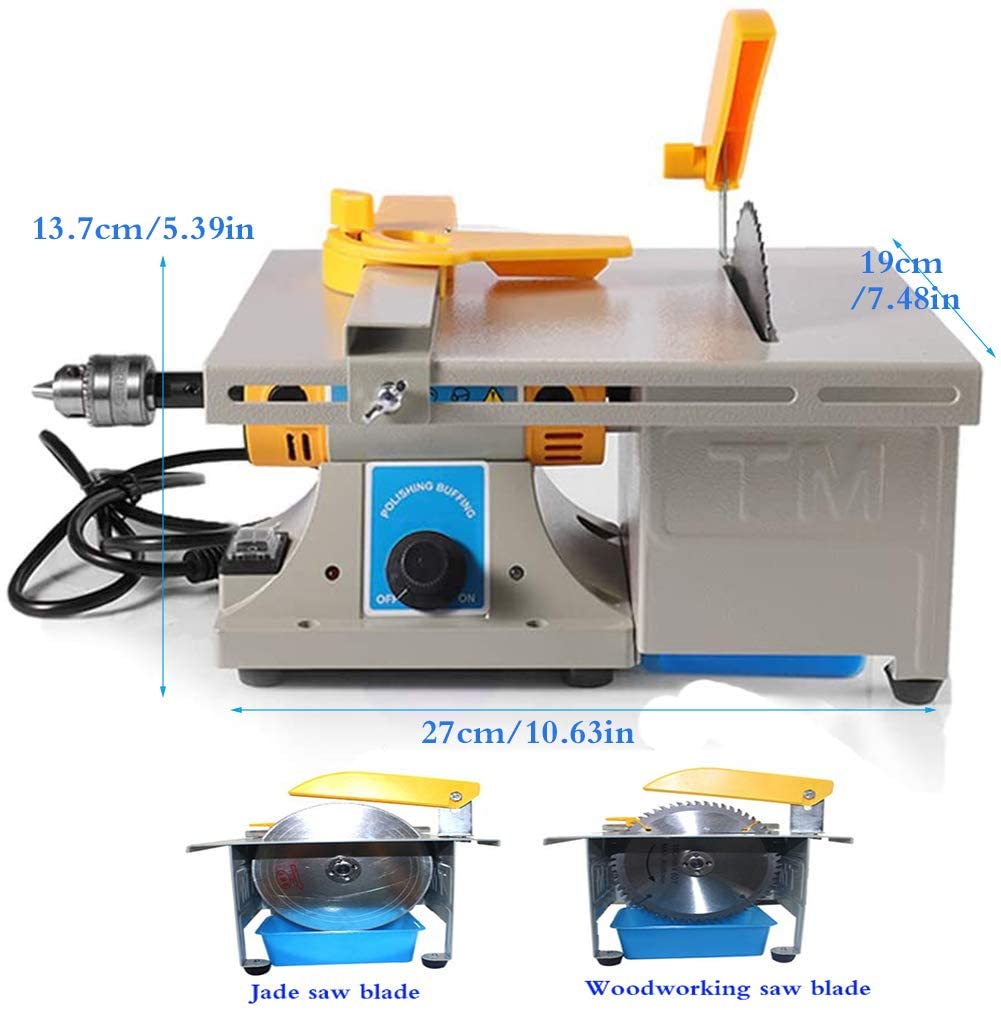 Upgraded Gem Jewelry Polishing Grinding Machine, Mini Table Saw Rock  Lapidary Polisher Bench Buffer Machine, DIY Lathe Machine 800-10000r/min  with Flexible Shaft for Home Woodworking Carving Hobbies