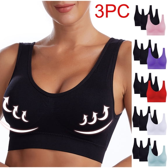 CFLVAEK 3 Pack Plus Size Bras for Women Comfort Wireless Push Up Everyday Bra Breathable Seamless Full Coverage Sleep Bralettes for Big Bust Light Blue XXXL
