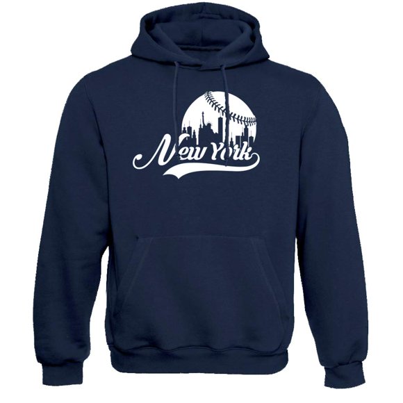 Xtreme Apparrel New York City Skyline de Baseball Sweat à Capuche pour Hommes (Marine, TG)