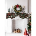 thumbnail image 5 of Christmas Mantel Scarf Fireplace Decorations for Living Room, Winter Silver Red Weeping Ball Pine Branches Fireplace Mantel Scarf Cover Runner for Halloween/Thanksgiving/Christmas Decor 90"x17", 5 of 6