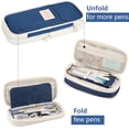 thumbnail image 3 of Rirool Large Capacity Pencil Case, Expandable Pencil Pouch Big Pen Bag for School Supplies with Zipper, Deformable Organizer for Teen Girls Boys, Blue, 3 of 7
