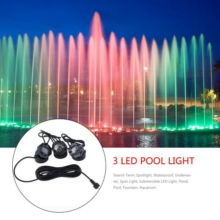 Submersible LED Spot Lights Fountain Aquarium Spotlights With 4 Colors Lenses
