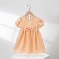 thumbnail image 2 of BOBOGOJP Robe à Manches Bouffantes avec Nœud pour Enfants Filles Bébés (Orange, 2-3 Ans), 2 of 7