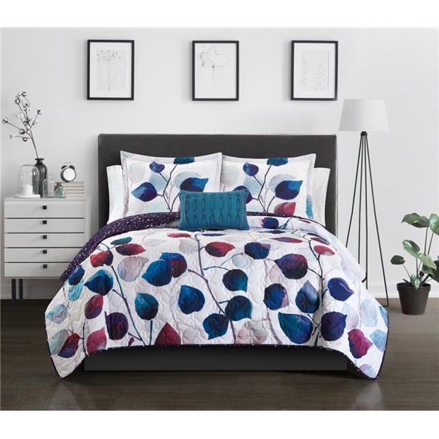 Chic Home BQS16751-US 4 Piece Tisiphone Reversible Quilt Set, Multicolor - King Size
