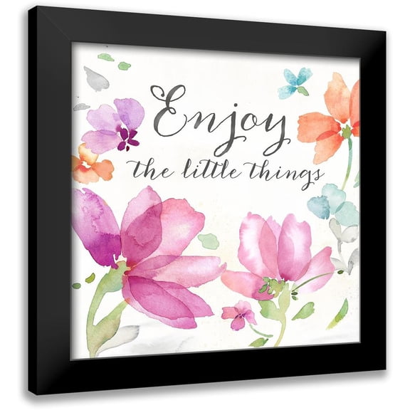 Coulter, Cynthia 12x12 Black Modern Framed Museum Art Print Titled - Poppy Field Sentiment II