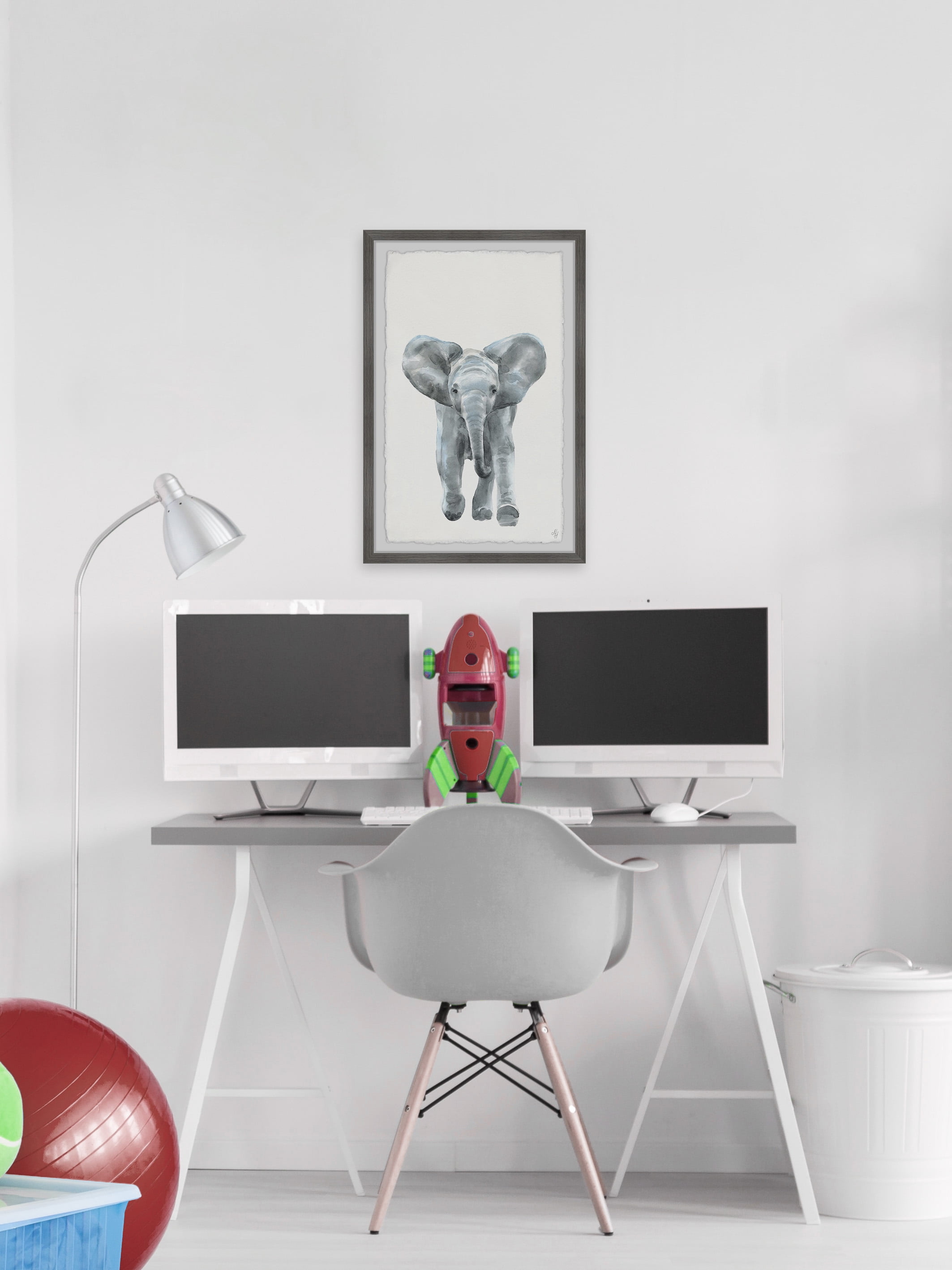 Marmont Hill Here Goes the Elephant Framed Wall Art
