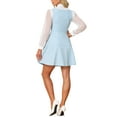 thumbnail image 3 of INSPIRE CHIC Women's Dress Tweed Plaid Sleeveless A-Line Pinafore Overall Dress S Light Blue, 3 of 6