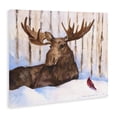thumbnail image 2 of Stupell Industries Farmhouse Moose & Red Cardinal Canvas Art, 30 x 24, by George Dyachenko, 2 of 8
