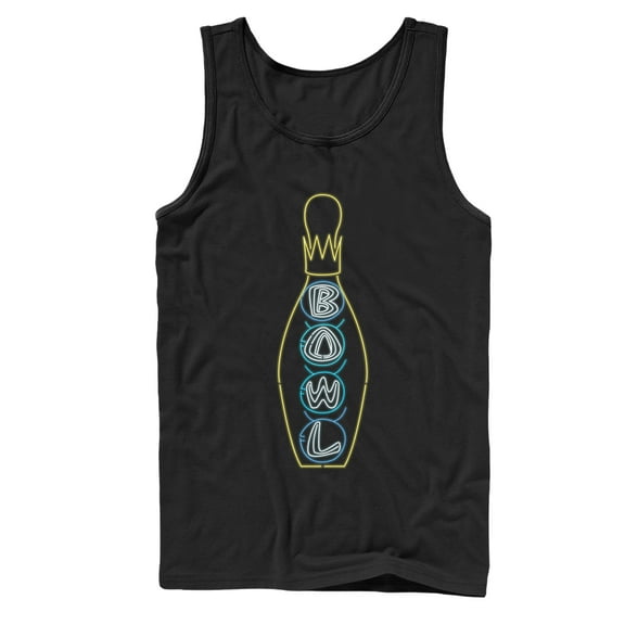 Men's The Big Lebowski Bowling Neon Light Print  Tank Top Black 2X Large