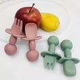 thumbnail image 4 of Baby Cartoon Bear Shape Silicone Spork, Baby Training Tableware, Complementary Food Grade Silicone Small Spork, 4 of 5