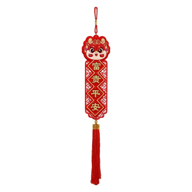 Adorno colgante tradicional de dragón chino para Año Nuevo 2024, 13 x 80 cm, con rojo Estilo A