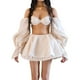 thumbnail image 5 of Top corto de verano para mujer + Mini falda manga farol conjuntos de falda corta ropa de discoteca de moda FLhrweasw Nuevo, 5 of 6