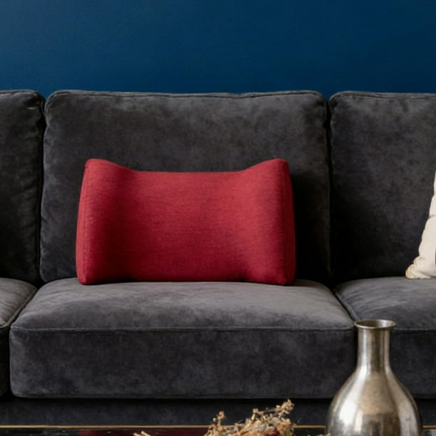 Almohada de soporte para espalda, cojín de esponja para soporte de espalda, almohada de lectura para silla de computadora, sofá, silla de Rojo