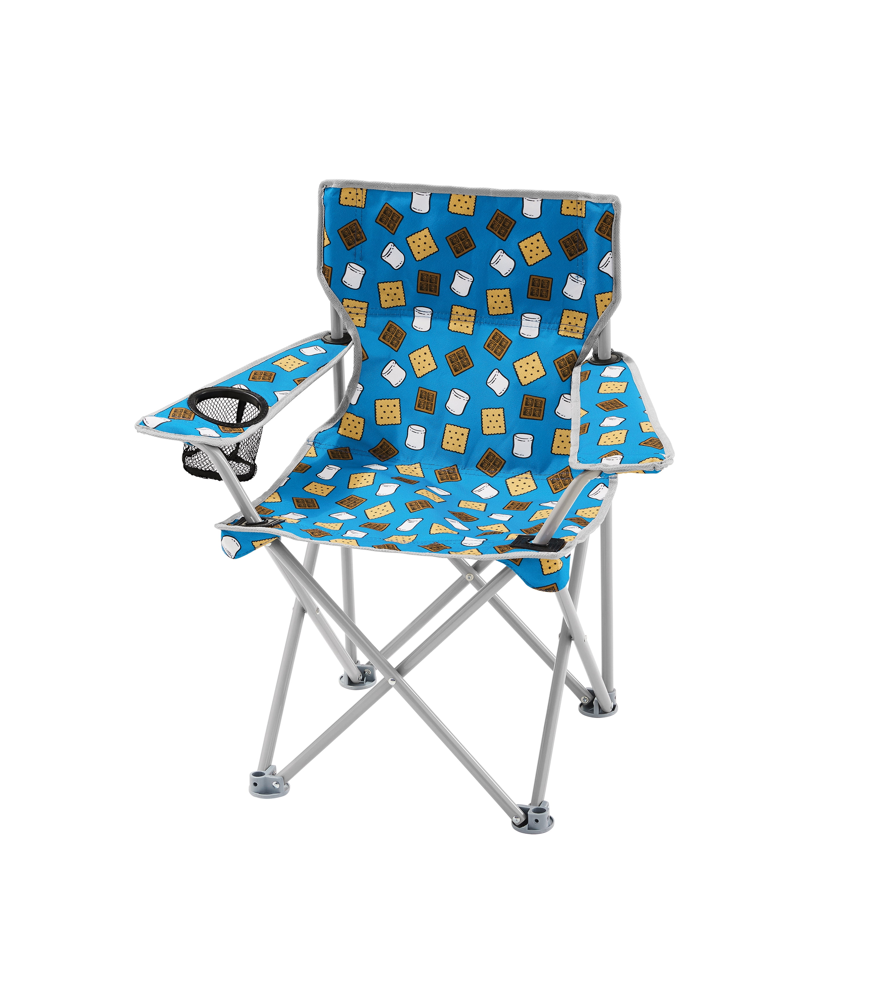 Ozark Trail Kids Folding Quad Camp Chair, Blue Smores