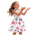 thumbnail image 6 of Splozh 4th of July Baby Girl Dress 1T 2T 3T 4T 5T 6T Summer Sleeveless Cute Patriotic Dress Baby Girl 4th of July Dress,White,2-3 Years, 6 of 6