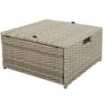 thumbnail image 2 of 4-Piece Outdoor Patio Furniture Set, All-Weather PE Rattan Sectional Sofa with Ottoman and Cushions, Beige Conversation Set for Garden, Porch, Poolside, 2 of 8
