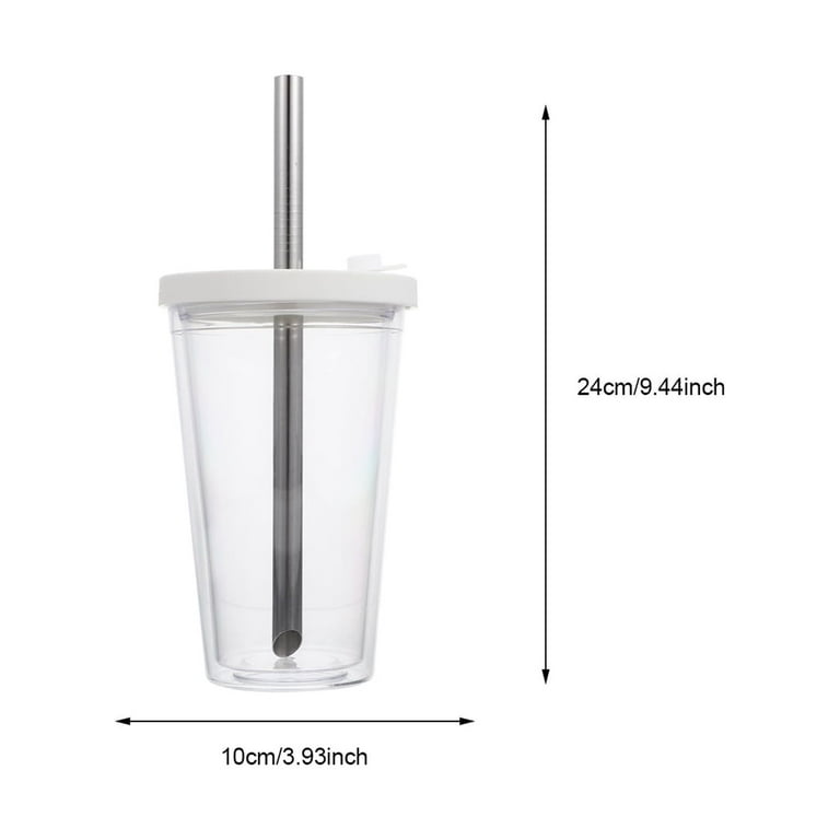 NUOLUX Glass Straw Cupcupsbottle Coffee Tumbler Water Lids Drinking Boba  Tea Smoothie Glasses Lid Iced Reusable Bubble Straws 