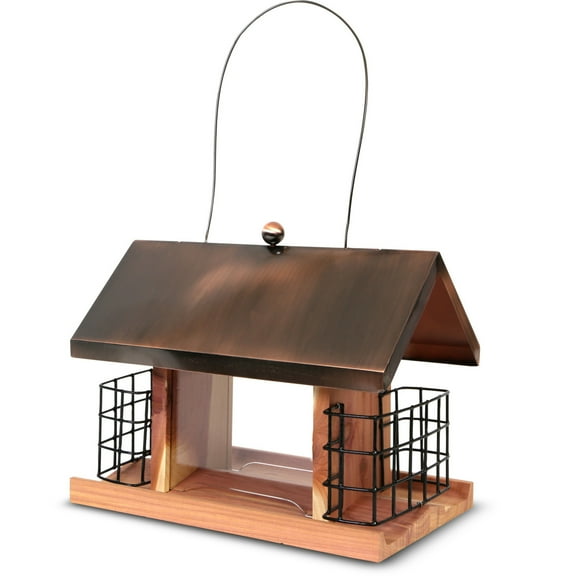 Pennington Cedar Copper Roof Cafe Bird Feeder Feeding Frenzy 2.5 Pounds