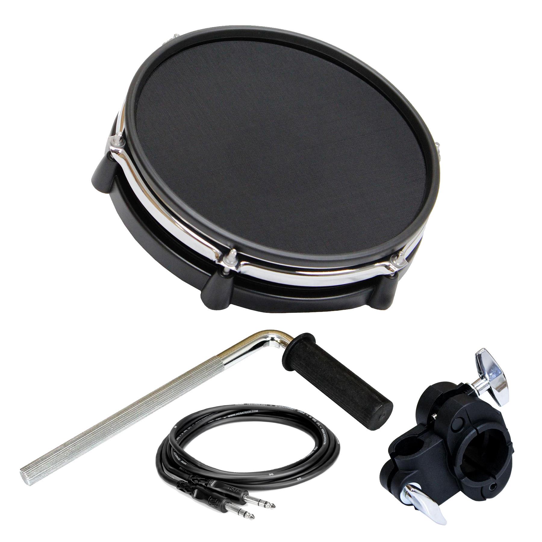 Alesis 10" Dual Zone Drum Pad Bundle with LRod, Clamp, 1/4" TRS Cable