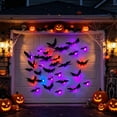 thumbnail image 2 of 60 Pcs Halloween Bats Decorations with LED lights, 3D Scary Bats for Wall Decor Multi-Size Bats Halloween Indoor Decor Home Window Decoration Set, 2 of 8
