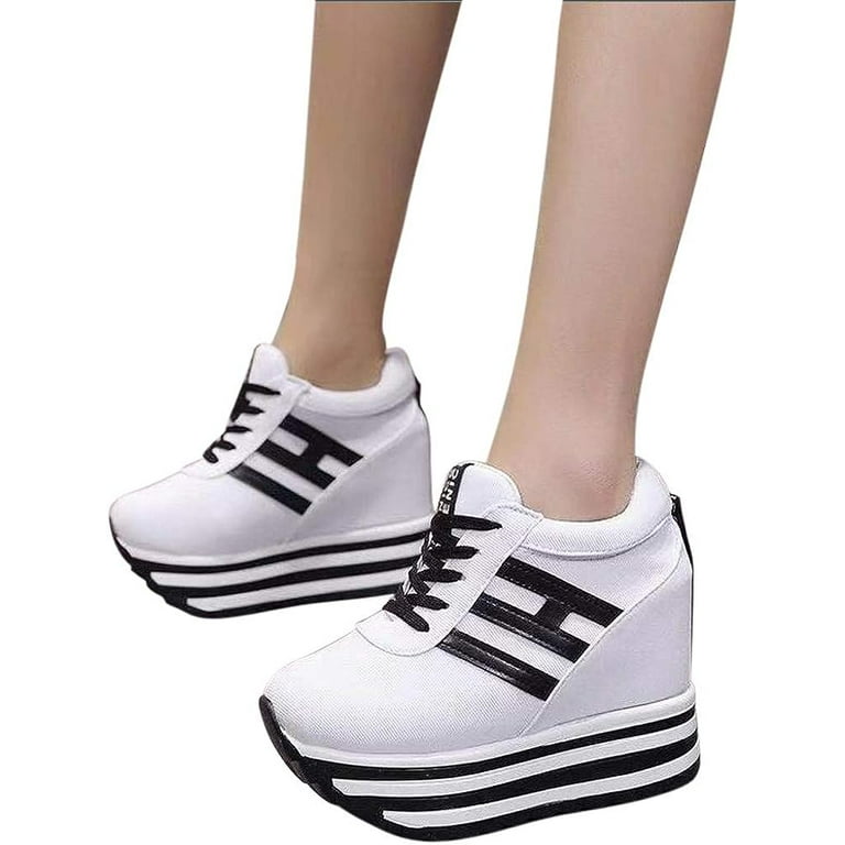  Binhyx Women Lace Up Platform Sneakers Comfortable