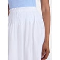 thumbnail image 5 of Time and Tru Women's Smocked Waist Cotton Midi Skirt, Sizes XS-XXXL, 5 of 6