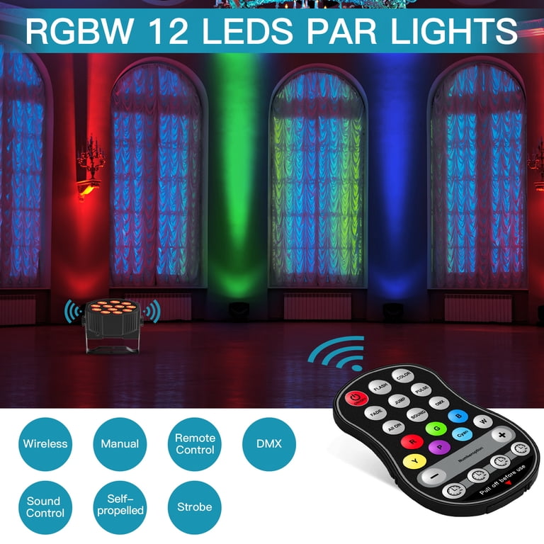 Rechargeable Par Lights RGBW 4-in-1 LED Uplights Battery Powered
