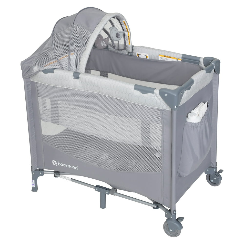 Baby Trend Mini Nursery Center™ Playard, Dotted Diamond, Gray Walmart