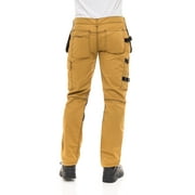 Skylinewears Mens Construction Pants Utility Tool Pockets Carpenter Cordura Knee Reinforced Work Wear Safety Trousers B2 Khaki W32-L34