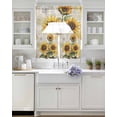 thumbnail image 3 of Vintage Sunflowers Swag Kitchen Curtains Sets for Windows 24 Inch Length, Spring Summer Flowers Botanical Short Window Curtain Panels Swags Valances and Tiers 3 Piece Set for Cafe/Dining Room, 3 of 5