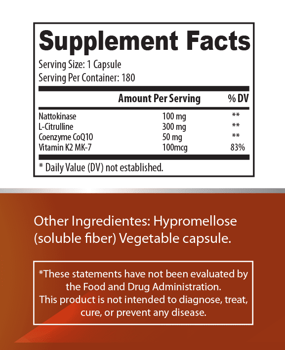 Olibela Nitric Oxide Booster 4 in 1– Cardiovascular Support, Blood Circulation, Nattokinase, CoQ10 Energy, Vitamin K2 MK-7 for Heart & Bone Health – L-Citrulline – Stamina & Energy Booster