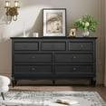 thumbnail image 2 of Superjoe Modern 7 Drawer Dresser with Solid Wood Legs and Painted Finish, Dresser for Bedroom, Black Chest of Drawers, Wooden Storage Closet Cabinet Organizer for Living Room, Hallway, 2 of 9