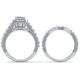 thumbnail image 4 of Dazzlingrock Collection 2.00 Carat (ctw) 14K Princess & Round Diamond Ladies Halo Engagement Ring Set 2 CT, White Gold, Size 6, 4 of 4