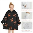 thumbnail image 6 of Spooky Pumpkin Faces Halloween Pattern Blanket Hoodies for Kids 6-13YR Oversize Wearable Blanket Hoodies for Boys Girls Teens, 6 of 7