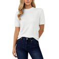 thumbnail image 3 of CAIXIA Short Sleeve Sweaters for Women Lightweight Loose Business Casual Tops, 3 of 5