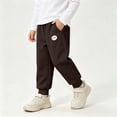 thumbnail image 5 of LUGOGNE Boys Jogger Pants Warm Fleece Lined Active Sweatpants Textured Kids Fall Winter Clothing with Pockets Coffee,Size 7, 5 of 9