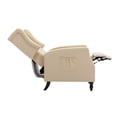 thumbnail image 5 of Arm Pushing Recliner Chair, Modern Button Tufted Wingback Manual Push Back Recliner Chair with Wood Leg & Side Pocket, Upholstered Living Room Chair Single Reclining Sofa Home Theater Seating, Camel, 5 of 7