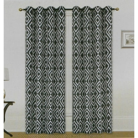 2 PC Room Darkening Window Curtain with Geometric (Best Internet Filter For Pc)